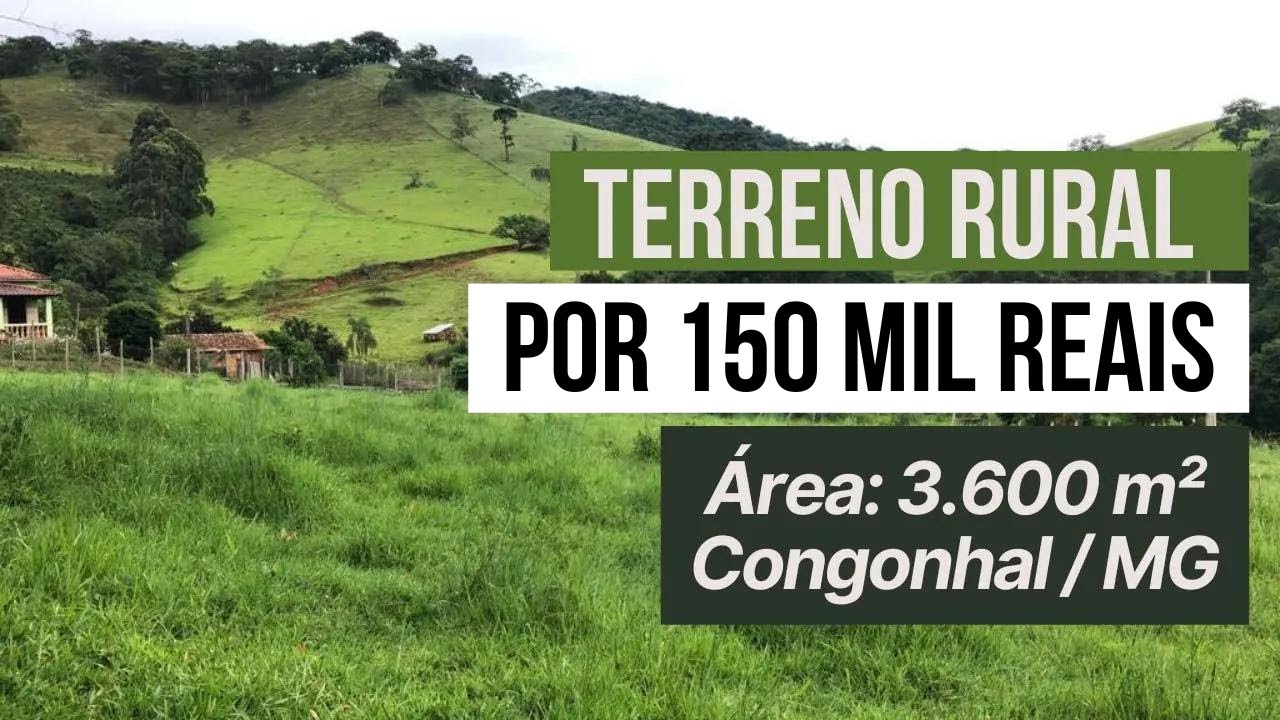Terreno rural com água, luz e internet no bairro da Grota Rica em Congonhal (MG) | COD 1070