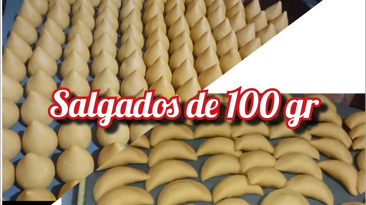 Coxinha e pastel de 100 gr.
