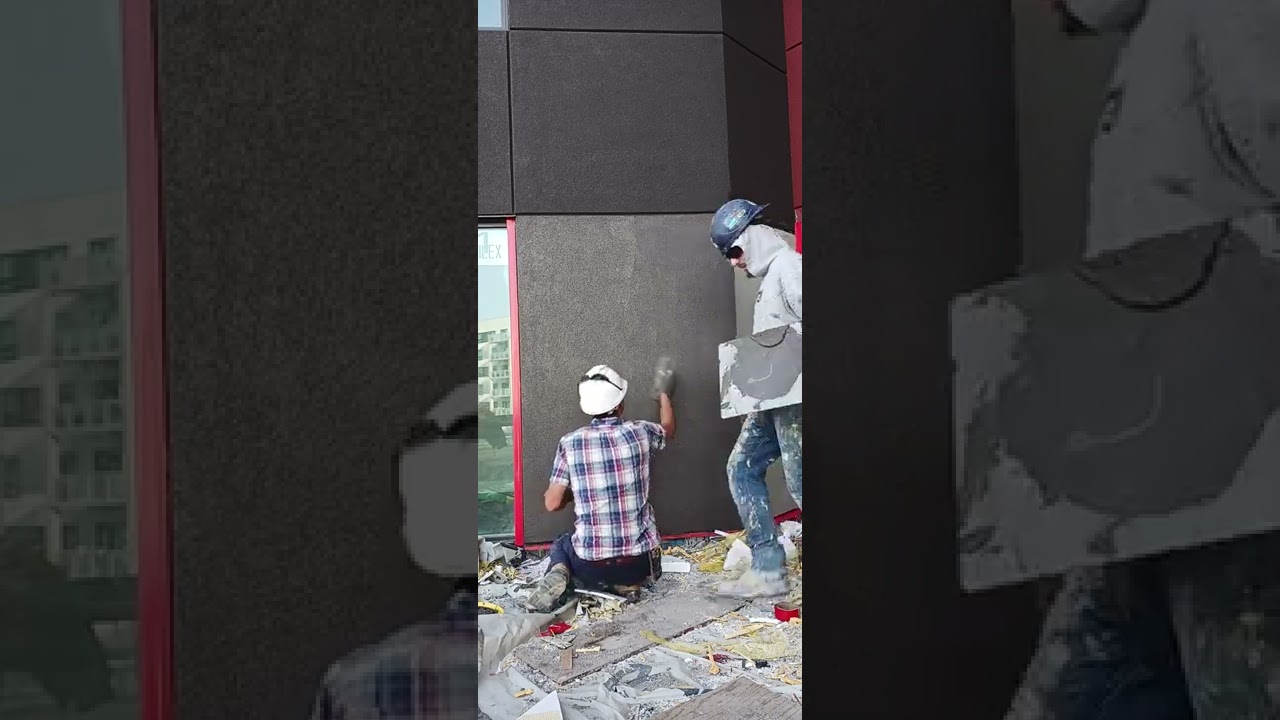 EIFS, wykończenie akrylowe. Gładka ściana zewnętrzna o grubości 1 mm.