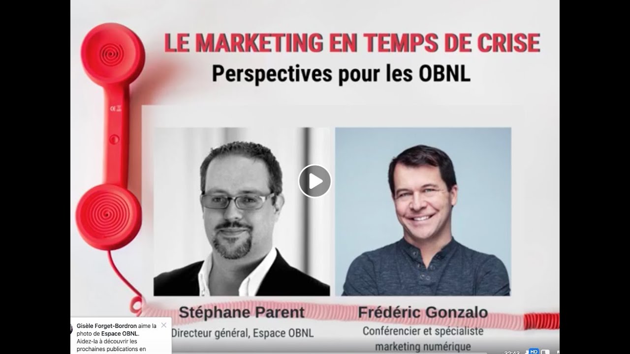 En temps de crise | Perspective pour les OBNL, Facebook live avec Gonzo Marketing et ESPACE OBNL