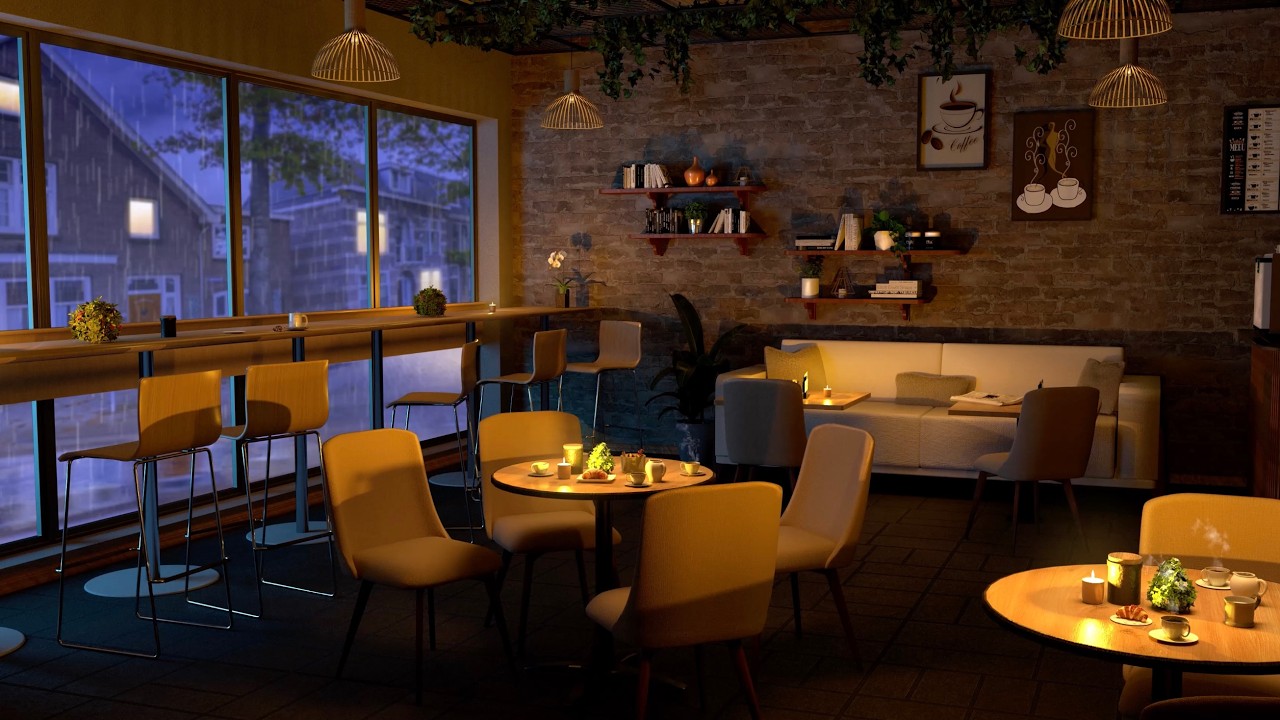 Cozy Cafe with Smooth Jazz music for Relaxation & Studying