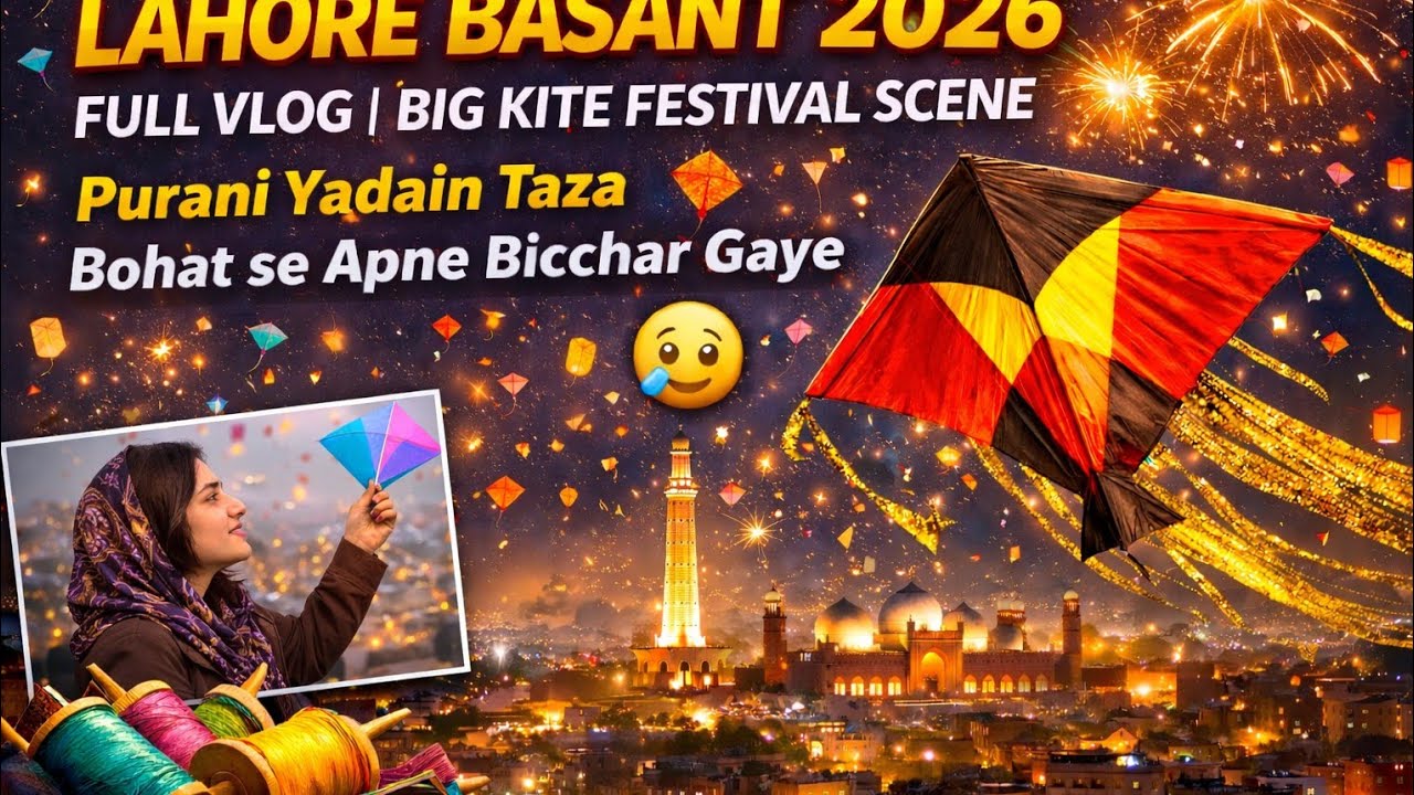 Lahore Basant 2026 Full Vlog |Big Kite Festival Scene |Purani Yadain Taza Bohat se Apne Bichar Gaye🥺