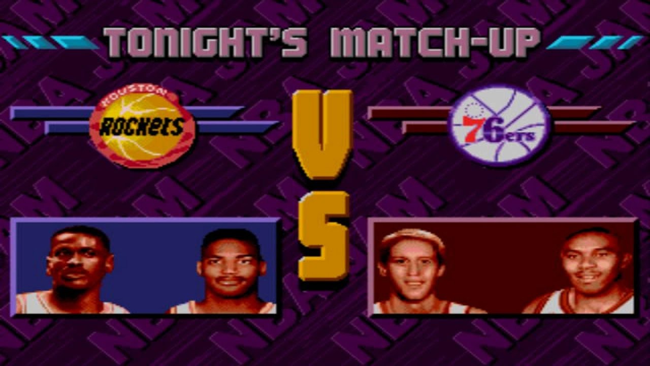 NBA Jam Tournament Edition GENESIS Playthrough - Houston Rockets vs Philadelphia 76ers