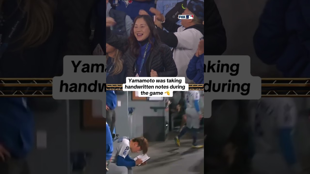 Yoshinobu Yamamoto was LOCKED IN tonight ✍️🔒 #dodgers #worldseries #yamamoto