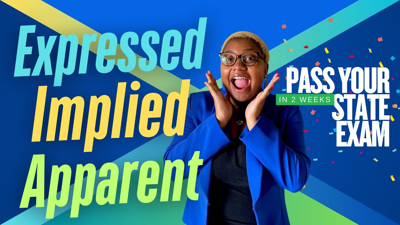 Expressed, Implied, & Apparent Authority| Become a Licensed Insurance Agent in 2 Weeks| Study Prep