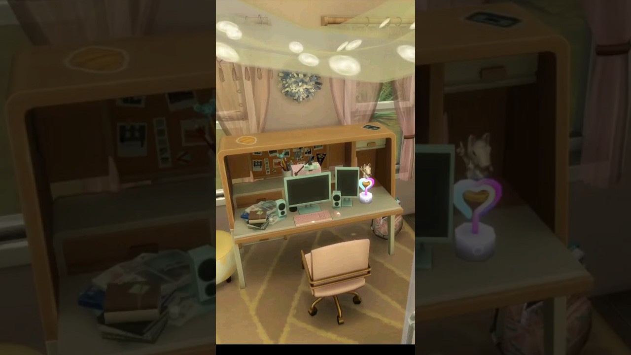 Teen Bedroom #sims4 #lessims4 #highschoolyears #bedroom #speedbuild #pleasepleaseplease #sims4build