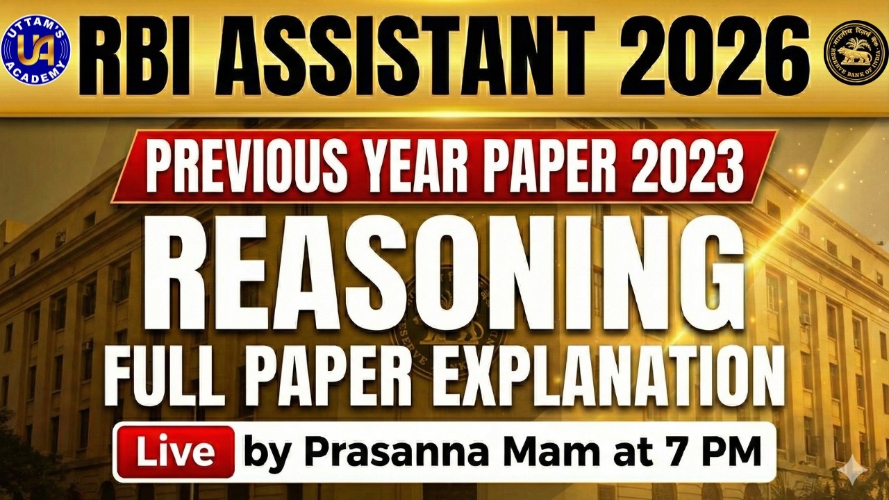 RBI ASSISTANT PREVIOUS YEAR PAPER REASONING EXPLANATION LIVE