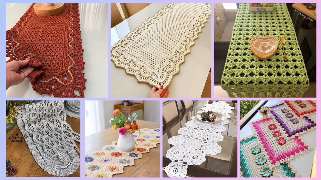 Modern Crochet Table Runner Pattern to Decorate your Dining Table Crochet Tutorial for Beginners