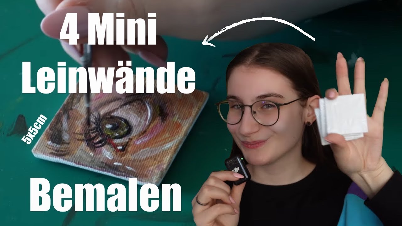 Mini Art Challenge: 4 Augen auf 5x5cm Leinwänden 🖌️👁️ | Tiny Canvas Painting