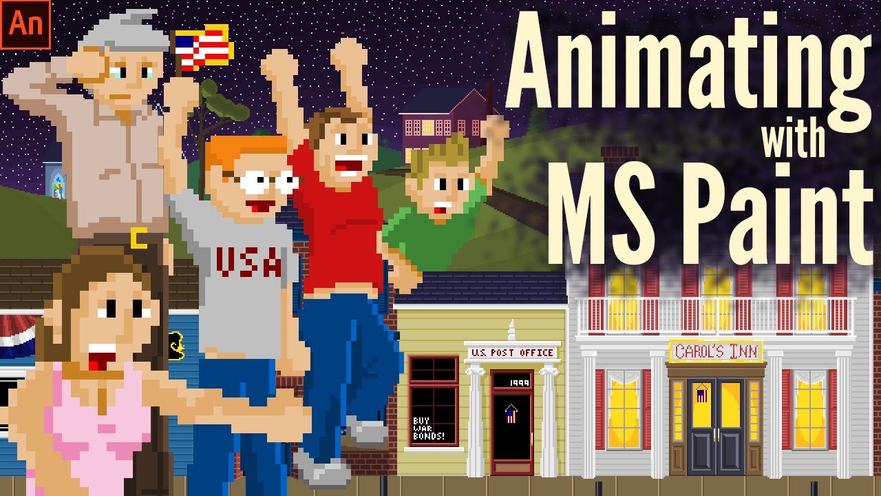 Patriotic Pixel Art Animation with MS Paint
