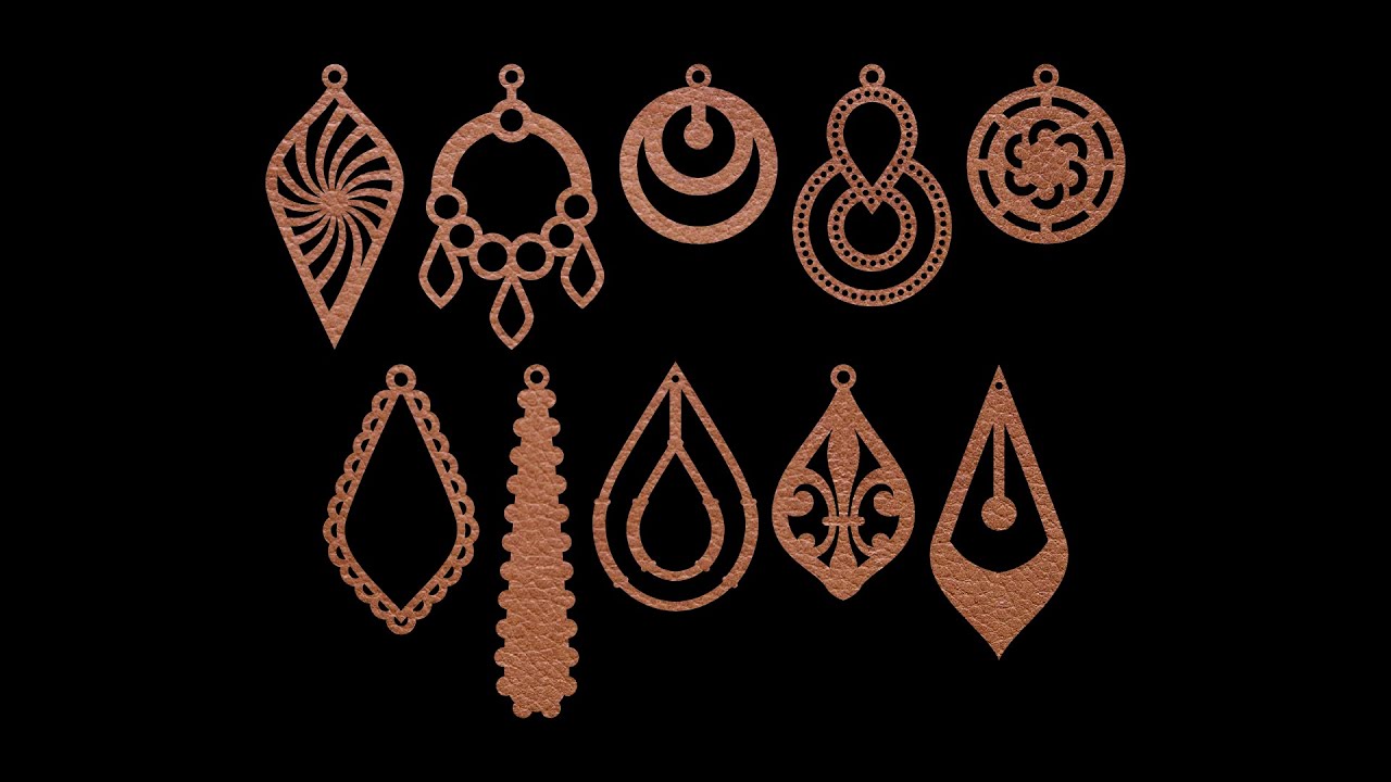Wood Leather Acrylic Tear Drop Pendant Earring SVG Cricut Laser Cut File Clipart Png Eps Dxf Vector