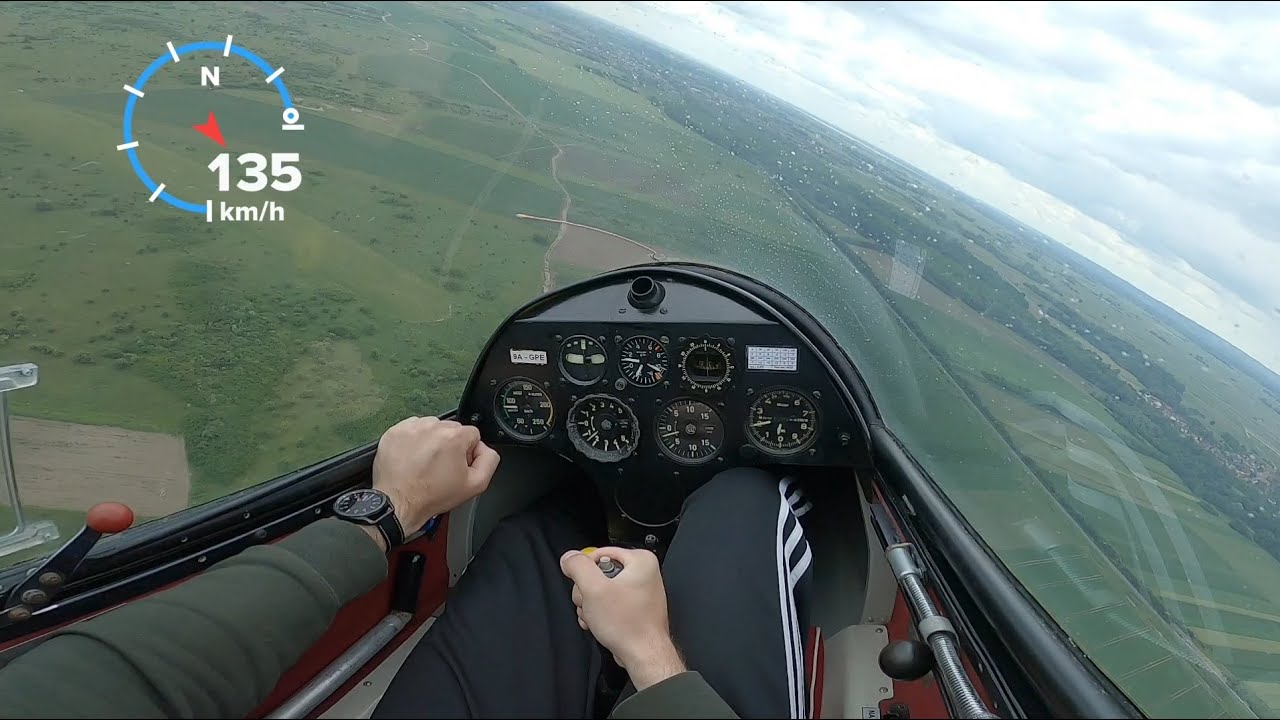 Hard crosswind landing with Pilatus B4 (cockpit view)