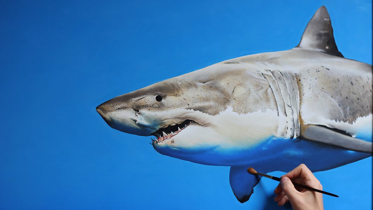 Shark | Oil Painting on canvas - 3D Art