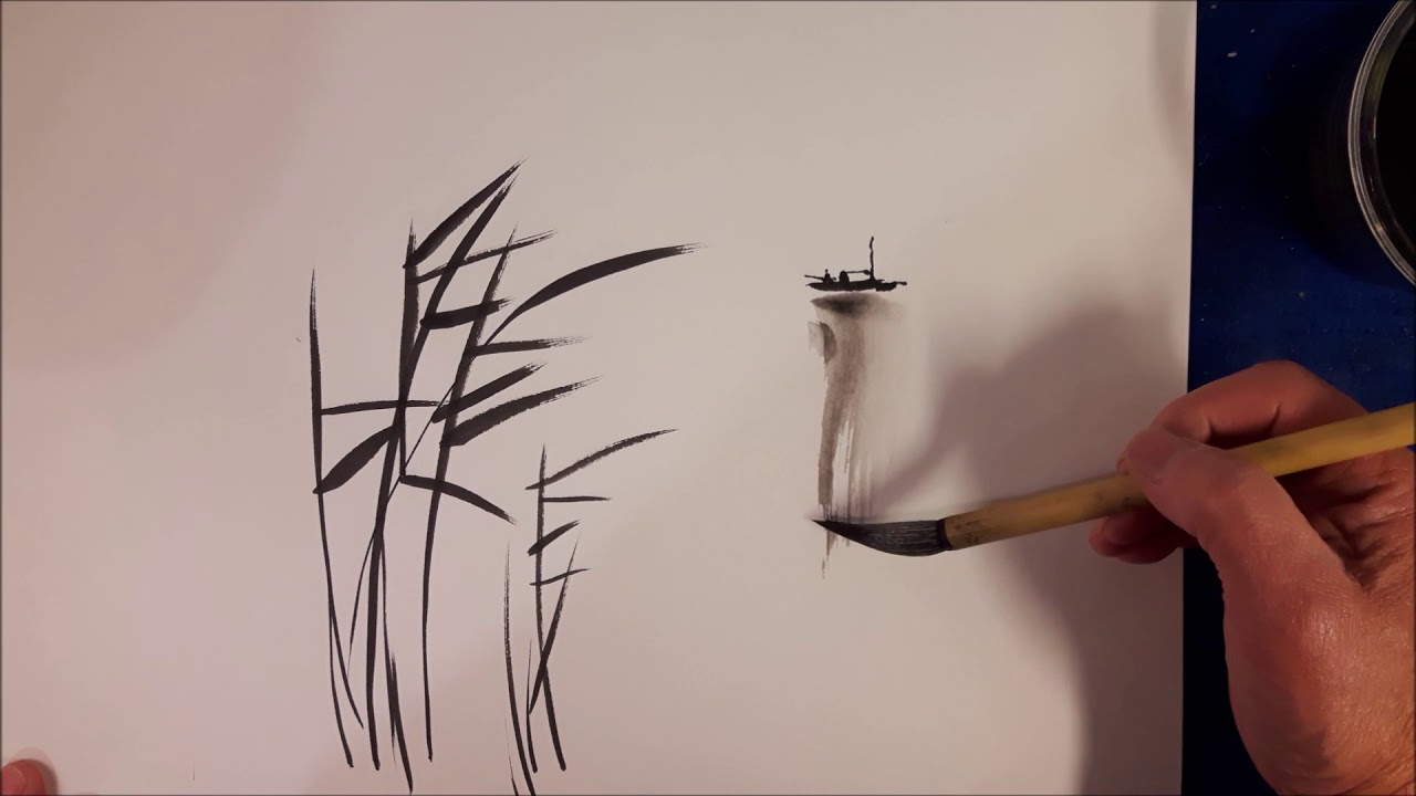 Sumi-e painting style