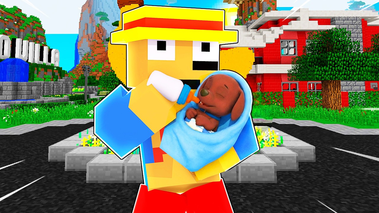 CUIDAMOS A BABY ZUMA DE LA PAW PATROL EN MINECRAFT 👶