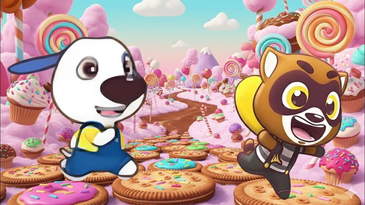 Talking Tom Candy Run Hank vs Roy Raccoon Gameplay Android ios 