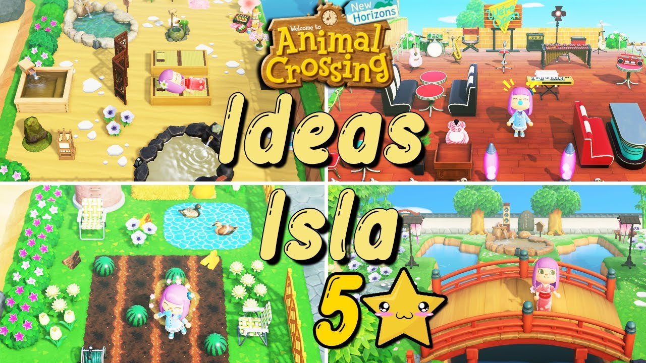 IDEAS para una ISLA DE 5 ⭐⭐⭐⭐⭐ +  Códigos descarga diseños | Animal Crossing New Horizons