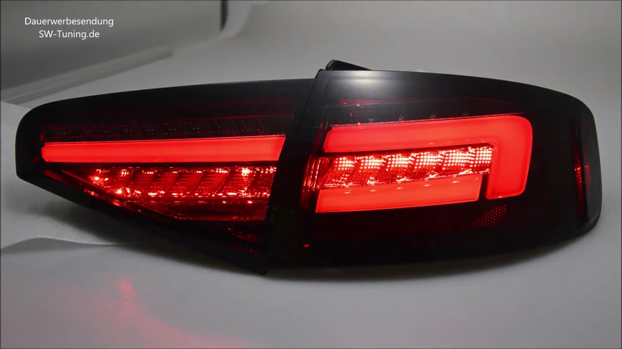 SW LED R&uuml;ckleuchten passend f&uuml;r Audi A4 B8 8K Lim Facelift 12-15 red/smoke LED Wischblinker SWTuning