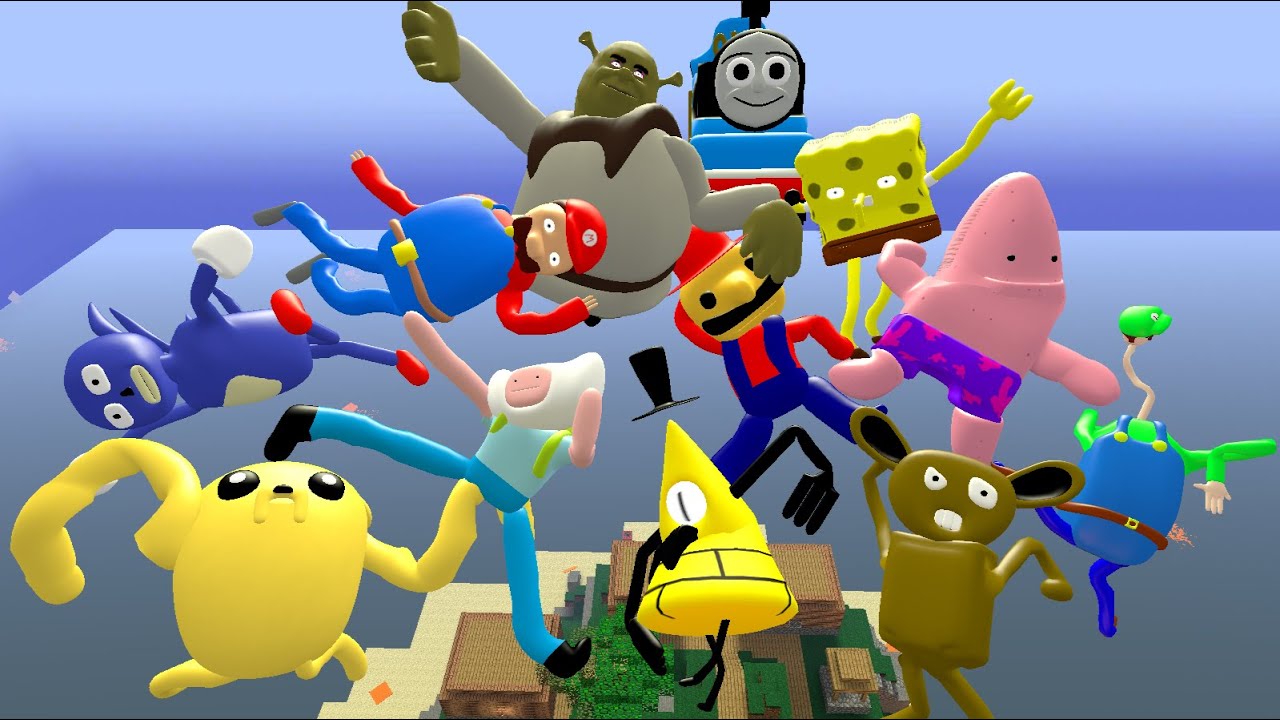 ALL NEW 3D SANIC CLONES MEMES (3D MEME) RAGDOLLS FALLS in Garry's Mod