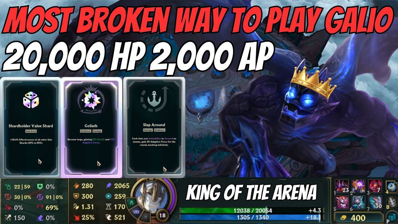 Galio, But I Have 20,000 HP AND 2,000 AP!! Completely Unbeatable!! King Of The Arena