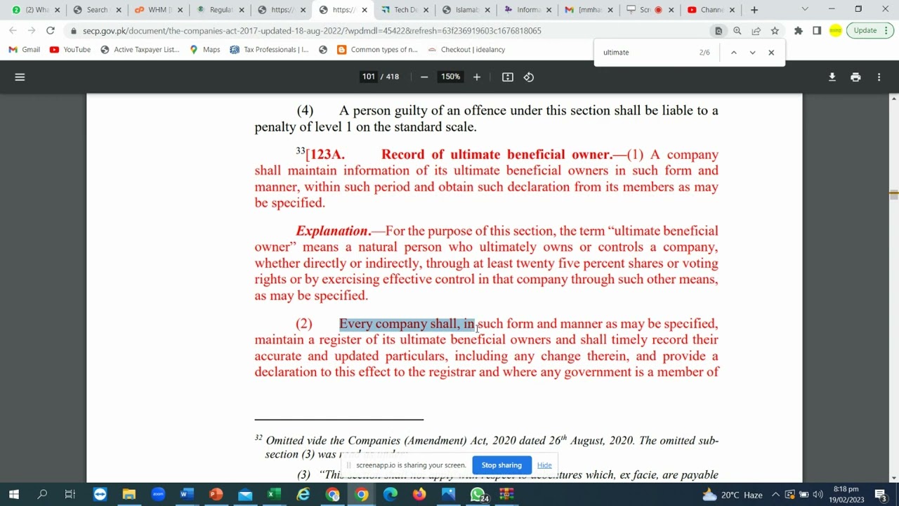 Who needs to file Form 45 (Ultimate Beneficial Owner) ? - SECP