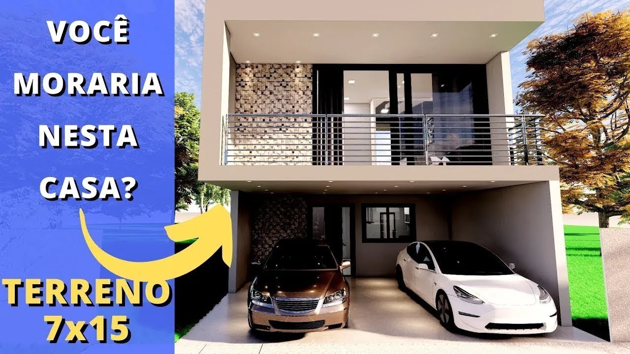✅PROJETO DE CASA COM 3 QUARTOS COM SUITE TERRENO 7X15