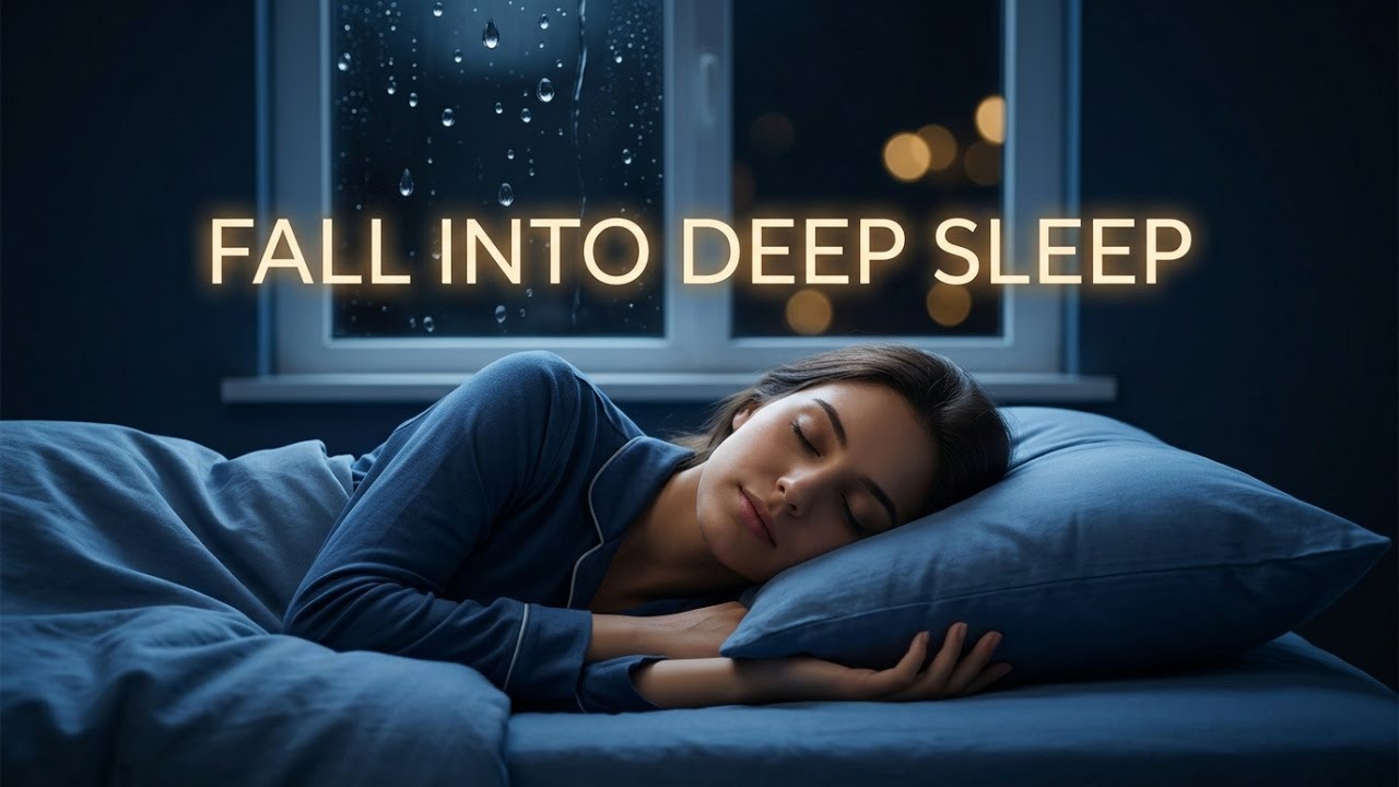 Fall Asleep Fast • 432Hz Rain • Black Screen (10 H)
