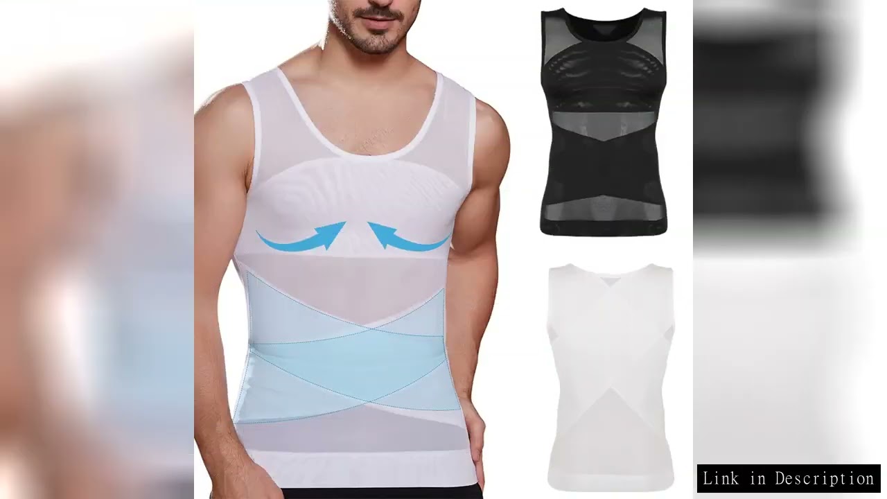 Men Compression Shirt Slimming Undershirt Body Shaper Chest Compression Tummy Control Tank Top Shape