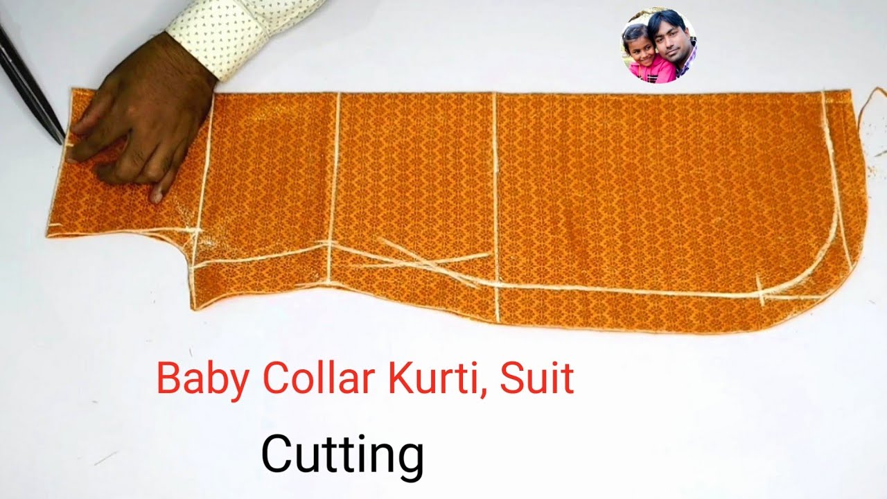 7 Year Baby Collar [Neck] Kurti, Suit Cutting Step By Step | Collar Wali Kurti, Suit Cutting