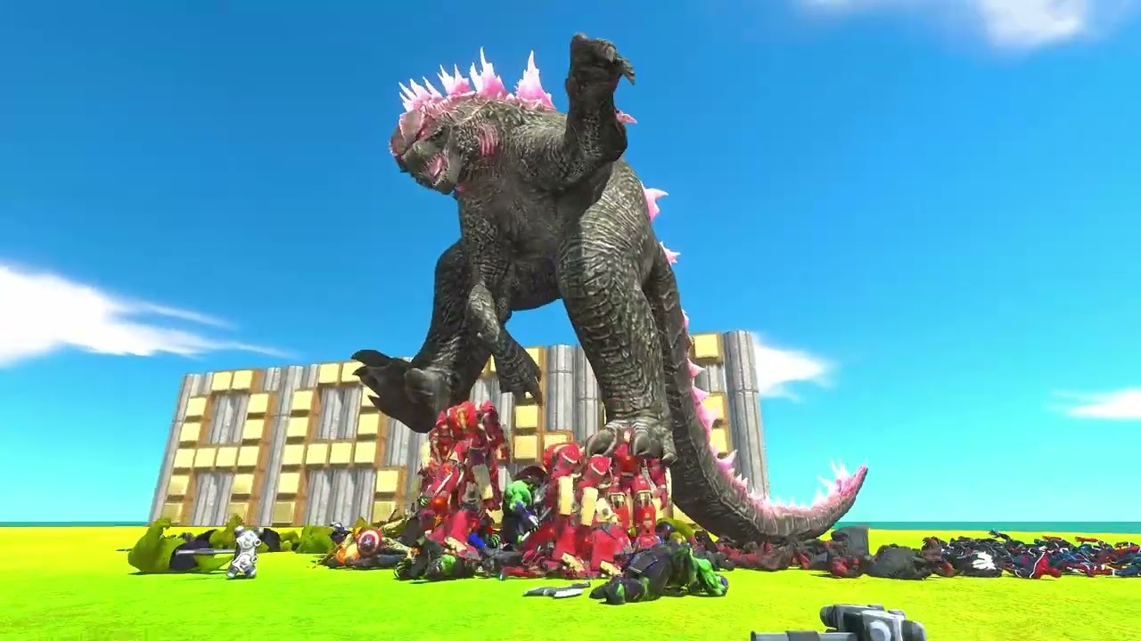 Kong x Team Superheroes Revolt Battle Simulator vs Godzilla 2024 - Animal Revolt Battle Simulator