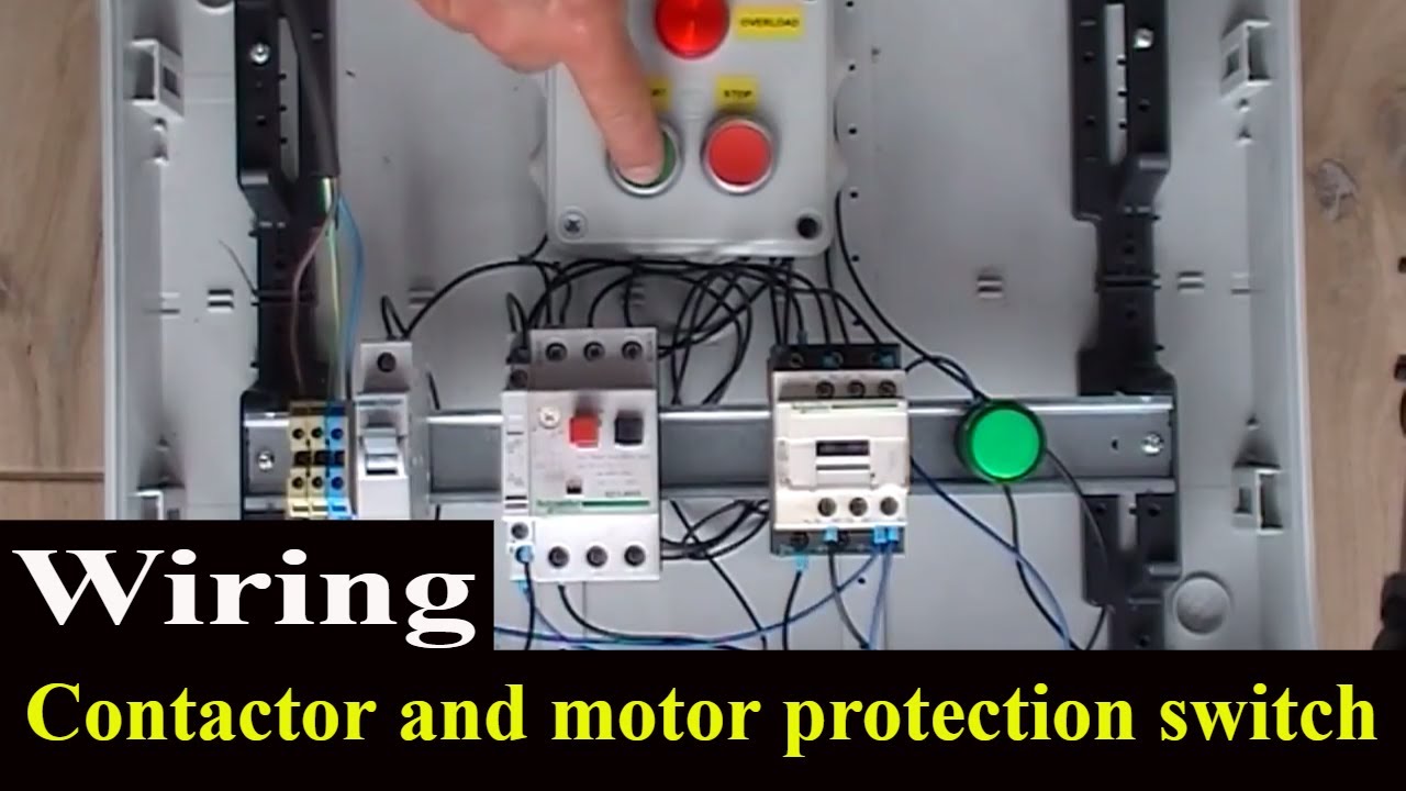 How to wire contactor and motor protection switch - Direct On Line Starter.