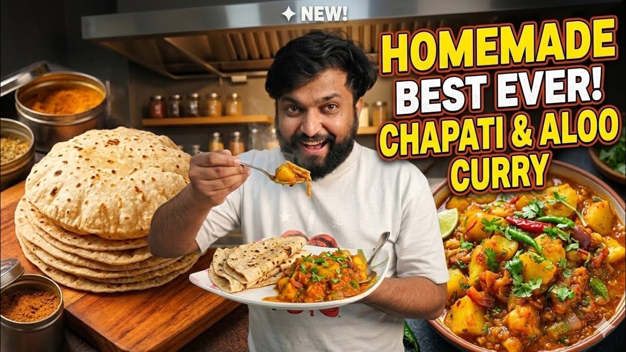 Chapati with aloo curry 🥘🔪#cooking #mycooking #recipe #youtube #sabscribe #new #firstshortvideo 
