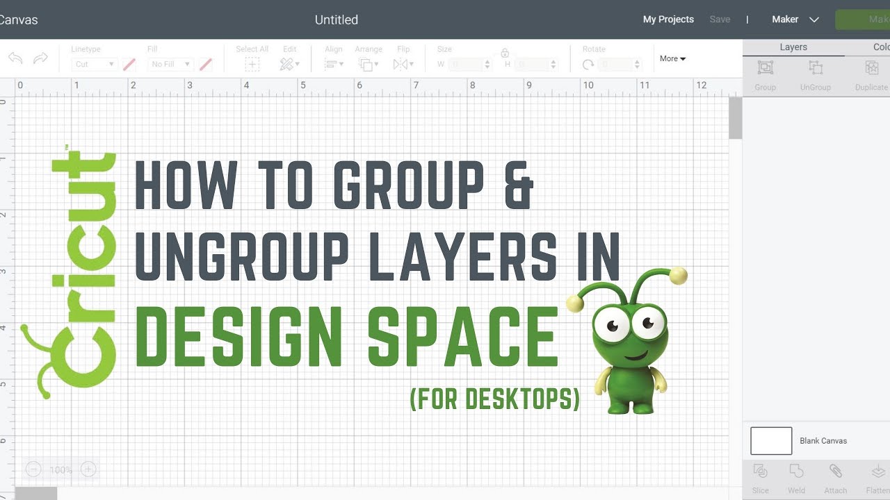 Как группировать слои в Cricut Design Space (на компьютере)