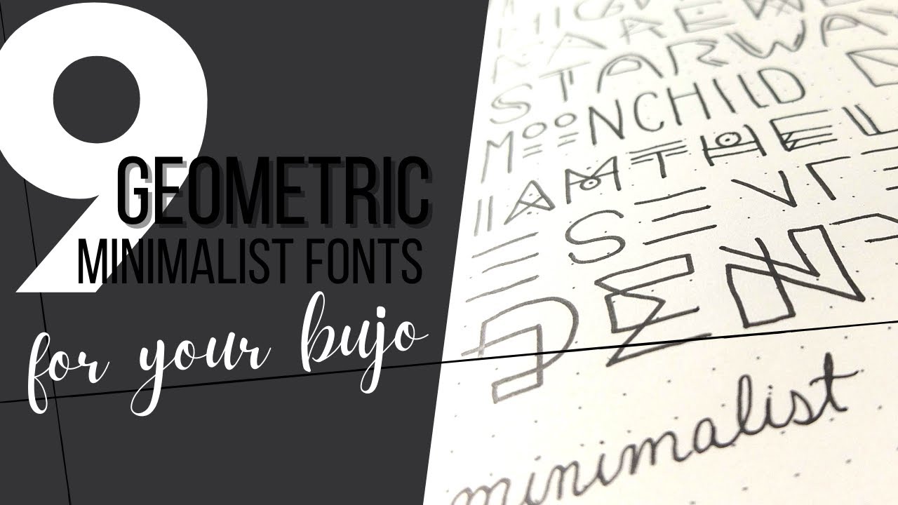 9 Geometric Minimalist Fonts for your Bullet Journal - PLAN WITH ME #handwriting #fonts #geometric