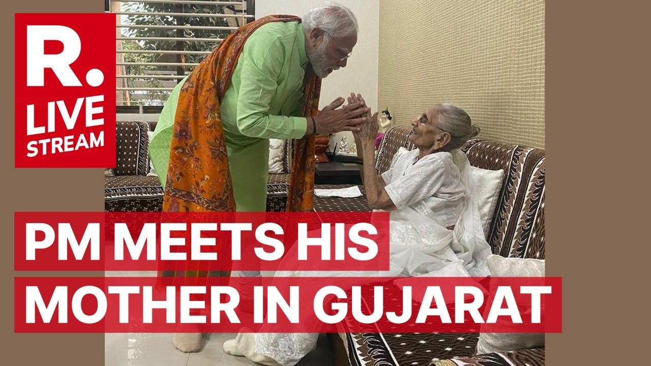 PM Modi Meets His Mother In Gandhinagar Day Before 2nd Phase Of Gujarat Elections | LIVE