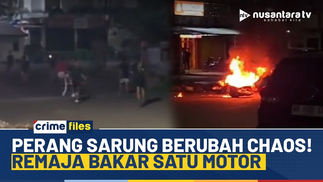 Mencekam! Detik-detik Tawuran Perang Sarung di Bengkulu Chaos, 1 Motor Dibakar Remaja | CRIME FILES