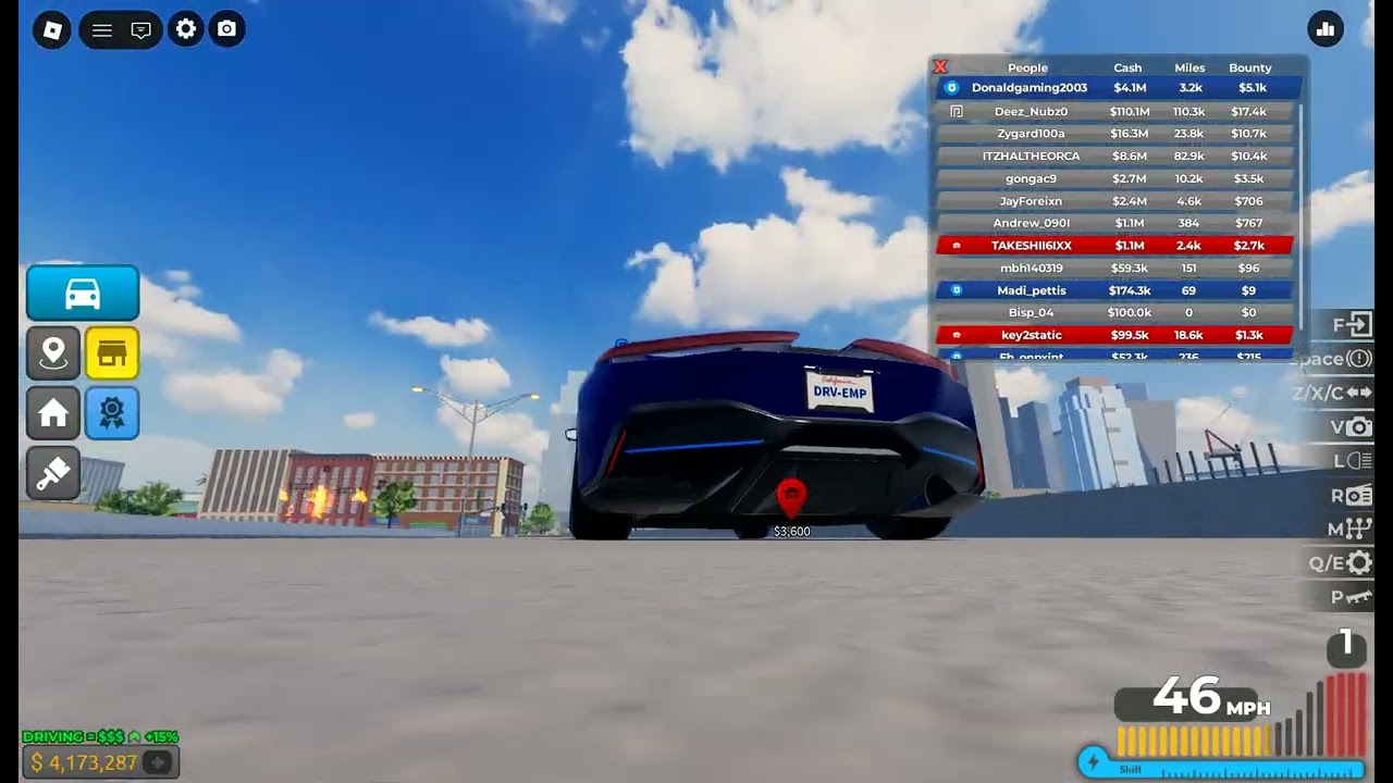 Driving Empire Chasing Thieves Using an Electric Supercar named Battista
