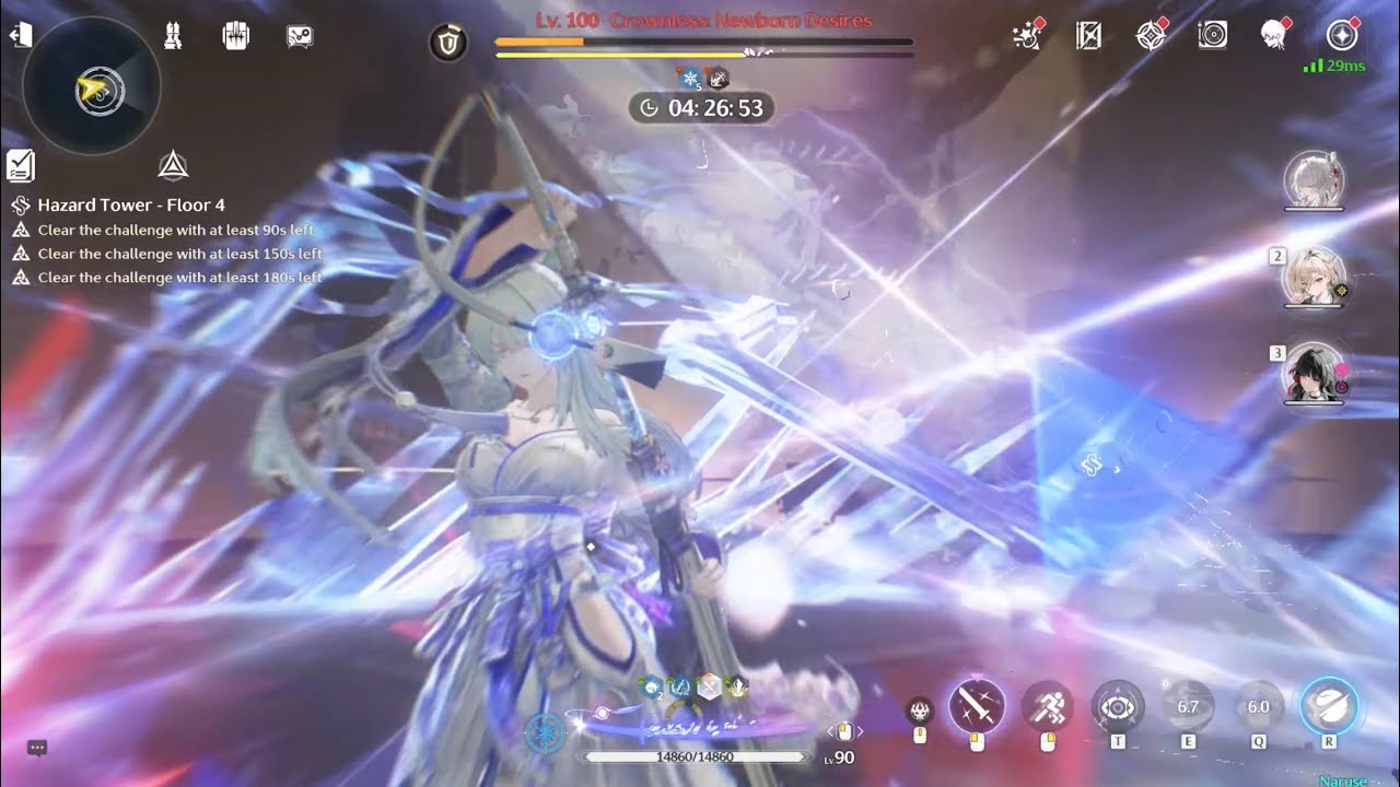 Hiyuki, Lynae, Chisa ToA rotation, Hazard Tower Floor4 WUWA 3.3, Wuthering Waves.