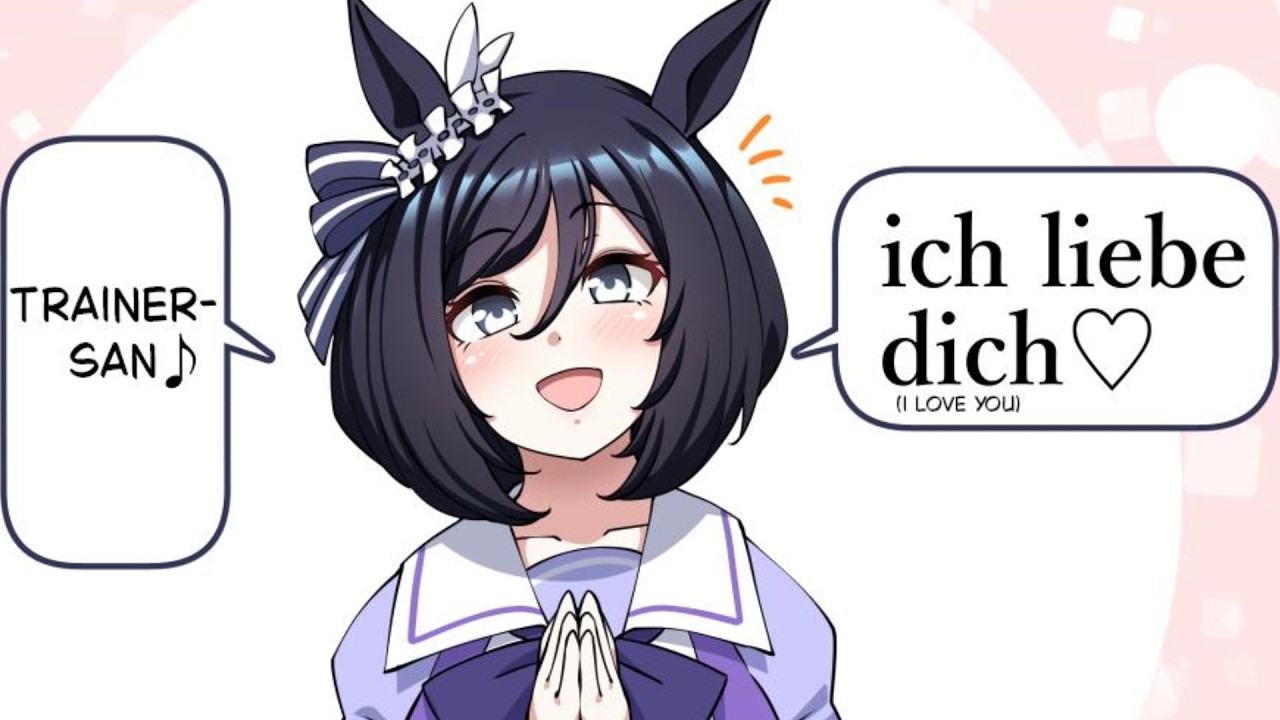 Эйшин Флэш скрывает свои чувства на немецком языке (Umamusume)