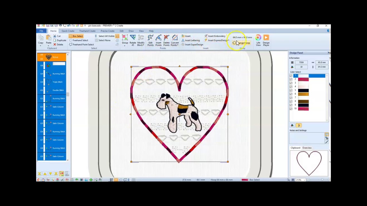 P+2 Create_ Make your designs a tad smaller than the hoop.