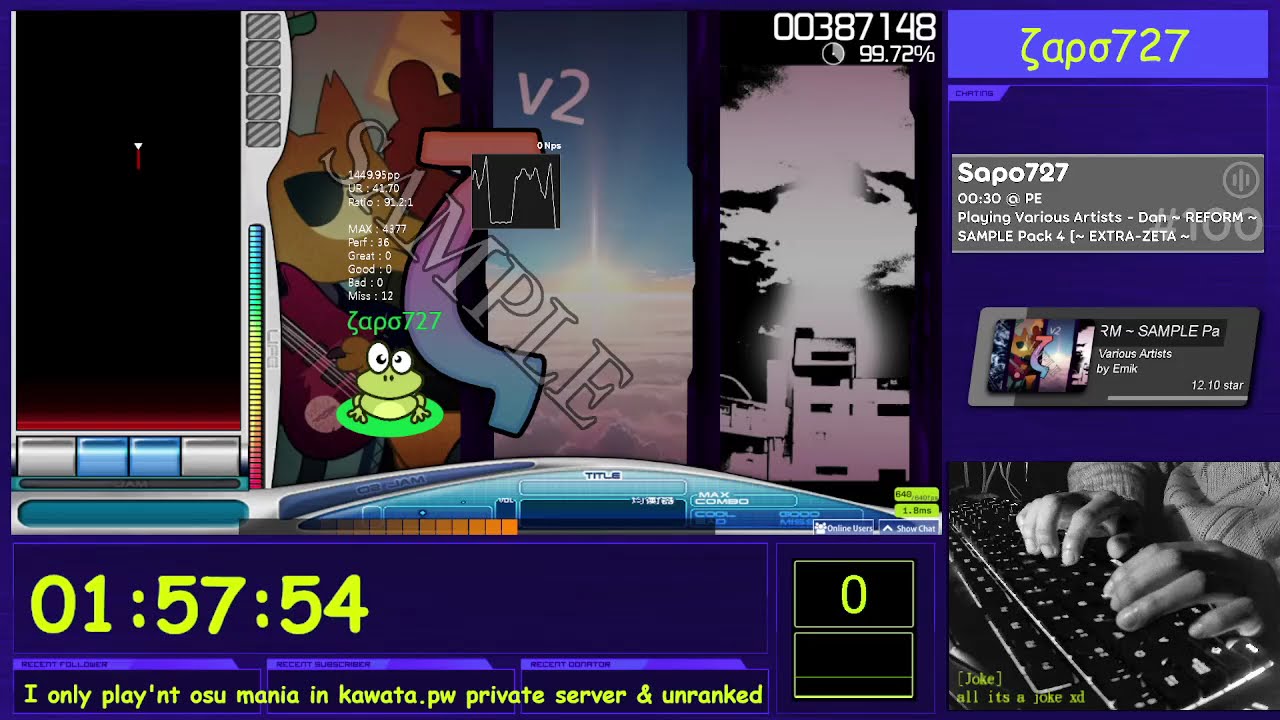 [Joke] osu mania zeta dan dt clear