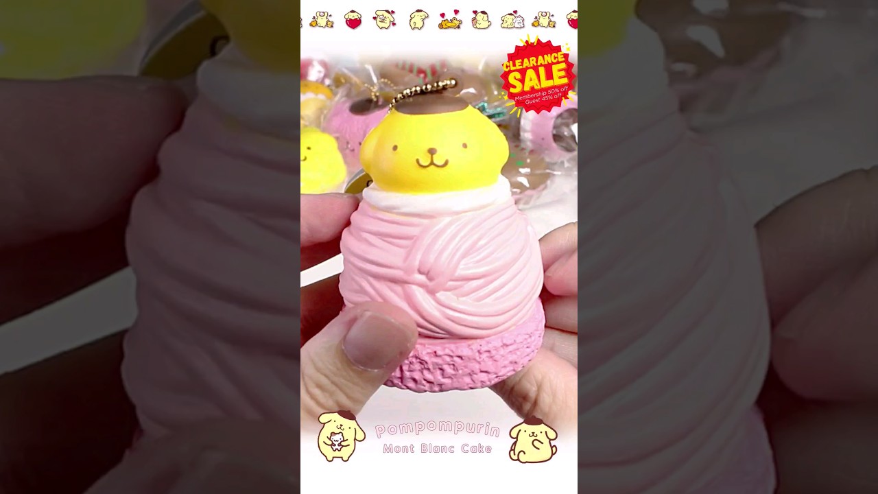 Pompompurin Pink Mont Blanc Cake Squishy  | Sale | unbox | Cute Wares Kawaii Shop 
