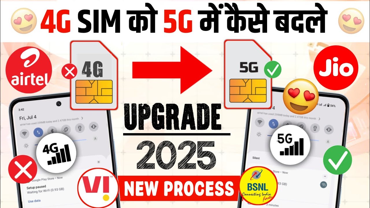 4g sim ko 5g mein kaise badle | how to convert 4g sim in 5g | 4g sim ko 5g mein convert kaise kare