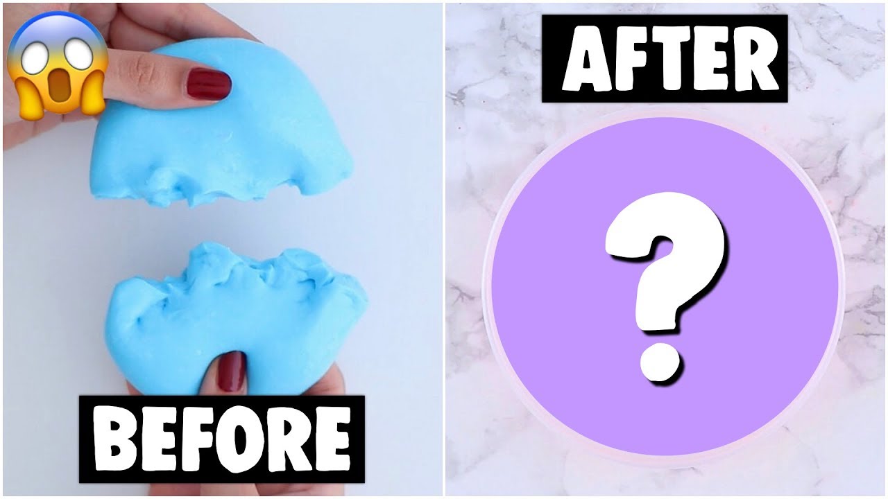 MYSTERY WHEEL OF SLIME MAKEOVER CHALLENGE *fixing my old slimes*