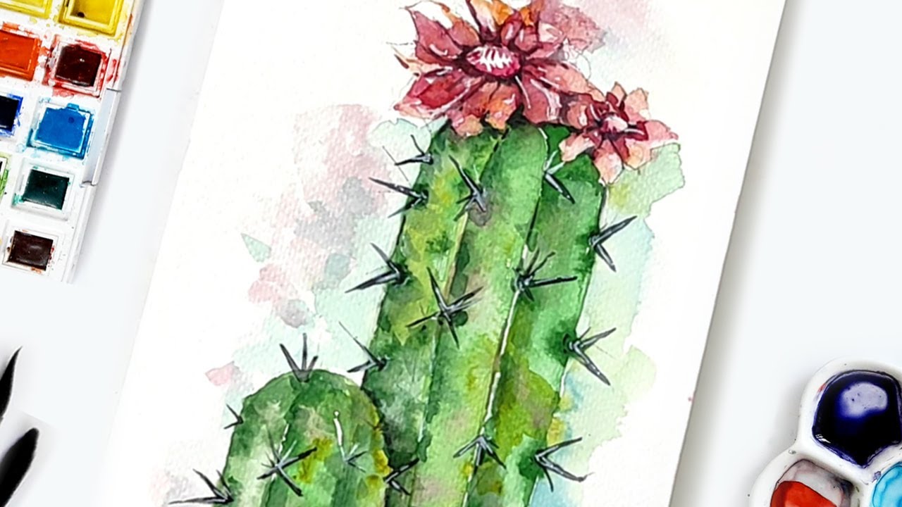 Easy & Amazing Watercolor Cactus Painting | Beginner-Friendly Tutorial