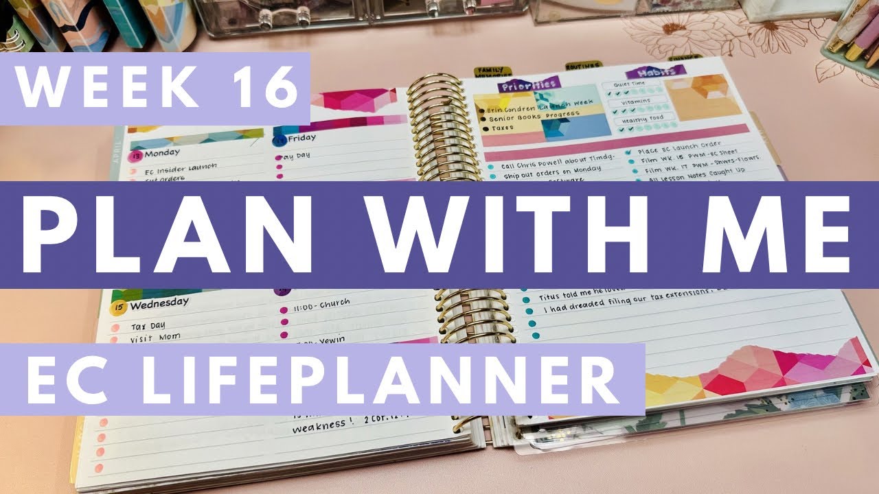 Week 16 | PLAN WITH ME! | Dashboard + EC Sticker Sheet | Stickering AFTER Pe 