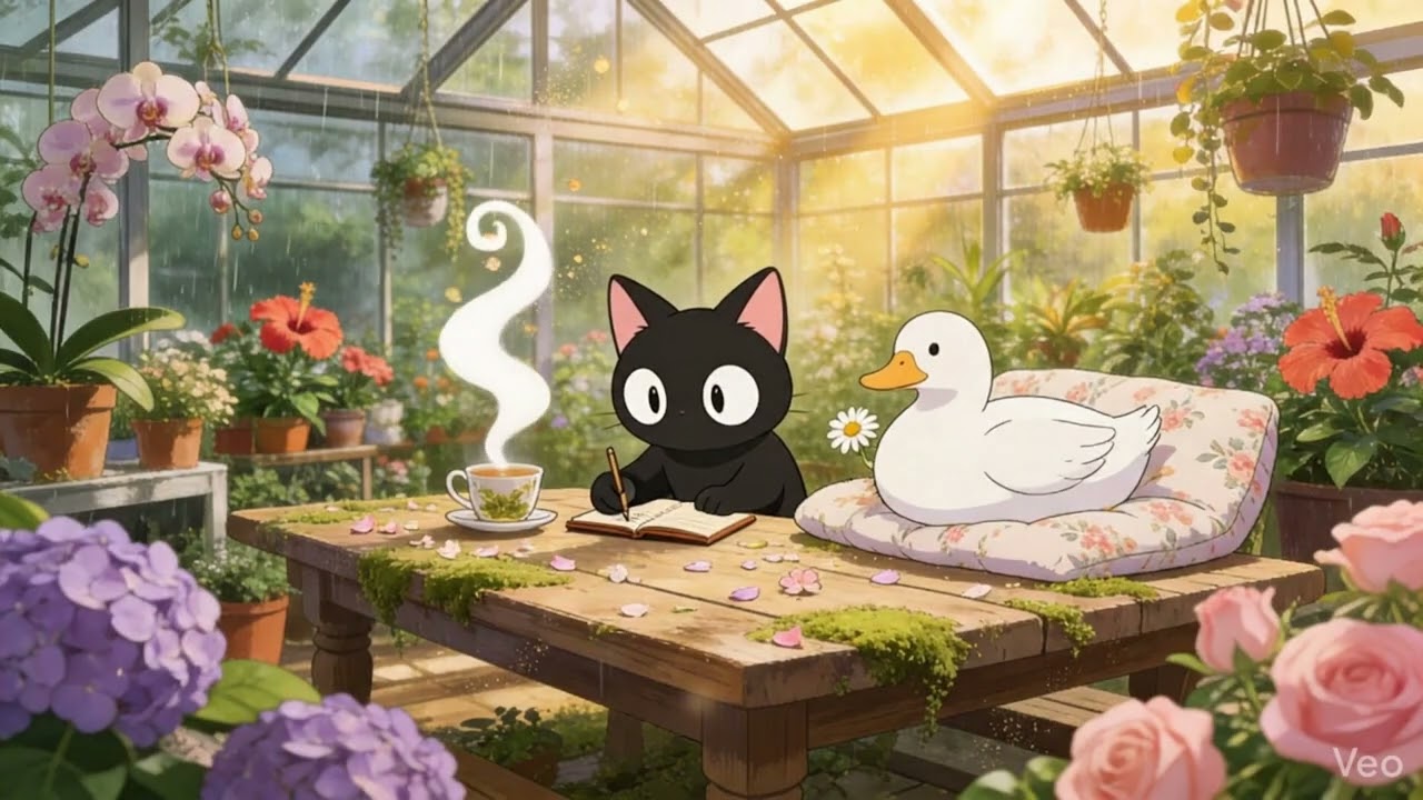You are blooming at your own pace. 🌿 Sunny Rain Greenhouse Lo-fi for Study, Focus