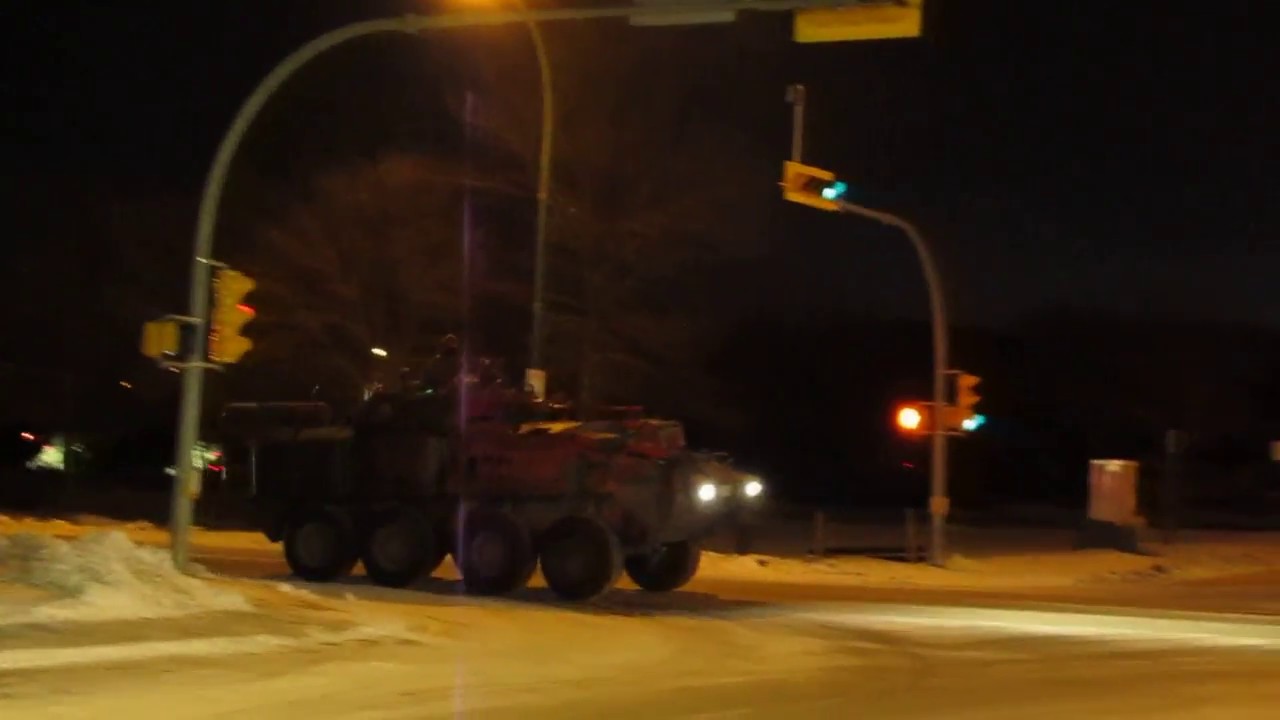 3 Canadian Armed Forces LAV Vehicles Driving