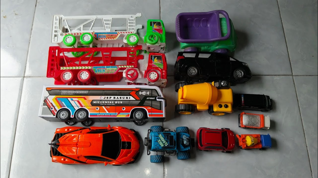 Bus telolet Basuri truk towing truk dump truk mixer mobil Jeep mobil Lamborghini mobil Alphard 