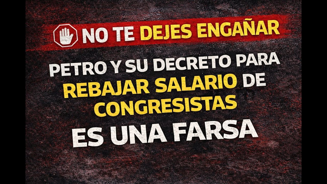 No se deje engañar: y su decreto para rebajar salario de congresistas es una FARSA